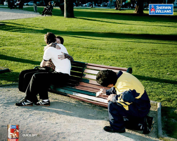 sherwin william 油漆广告:超快干---创意